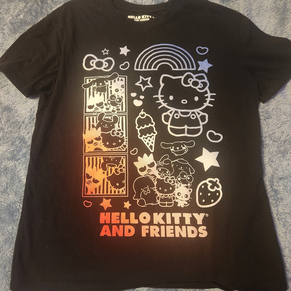 Hello Kitty & Friends Black Womans T-Shirt Size Small